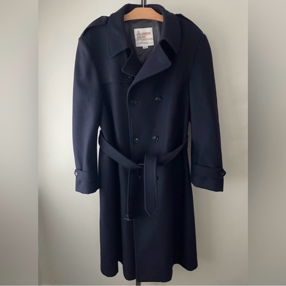 Vintage London Fog Wool Long Coat
Overcoat Longline Belt Trench Mens Size
44R